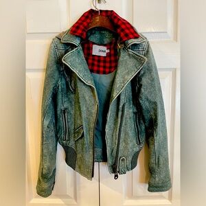 NWOT DOMA leather jacket with hooded